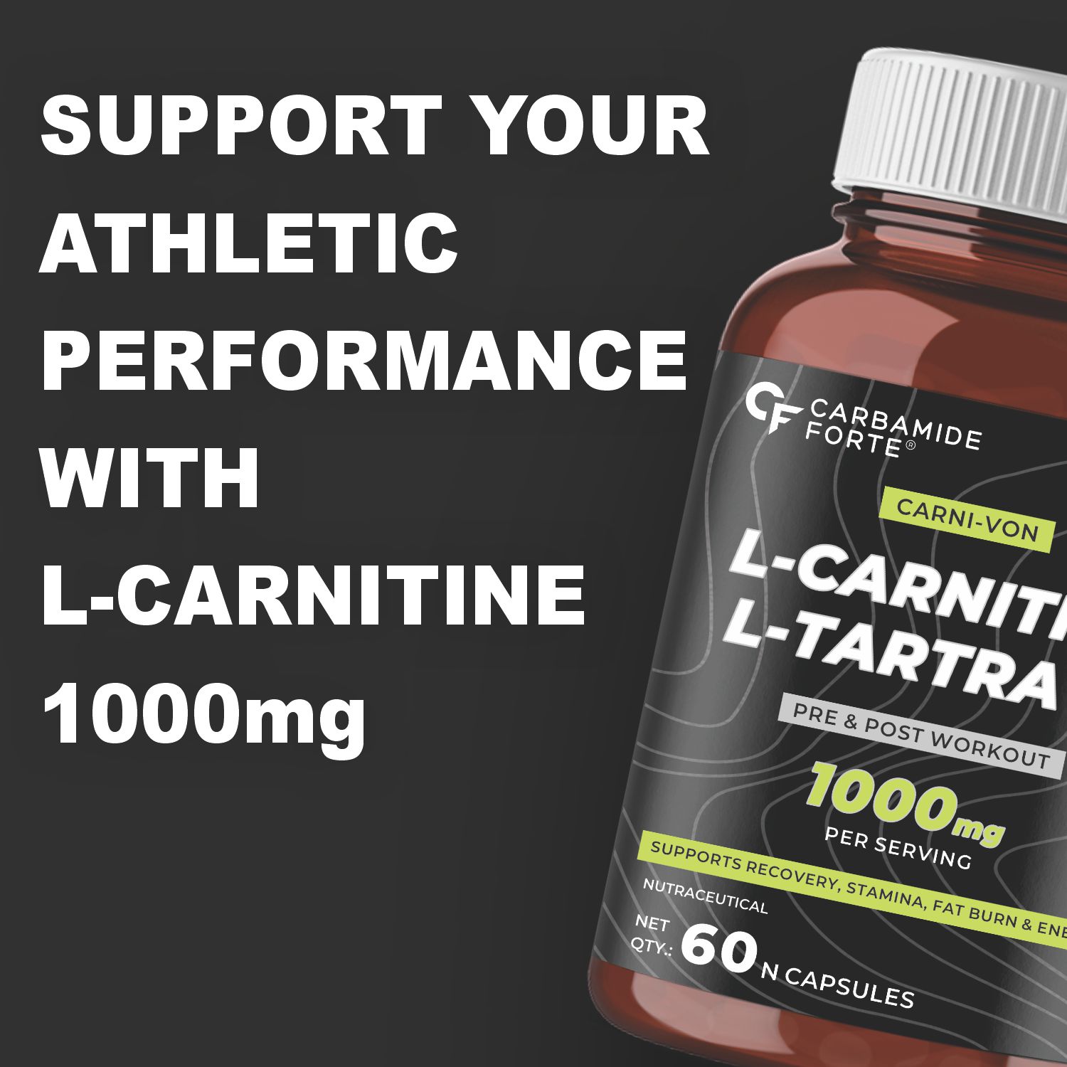Carbamide Forte L-Carnitine L-Tartrate 1000mg | For Recovery, Stamina, Fat  Burn & Energy | Capsule: Buy bottle of 60.0 capsules at best price in India 