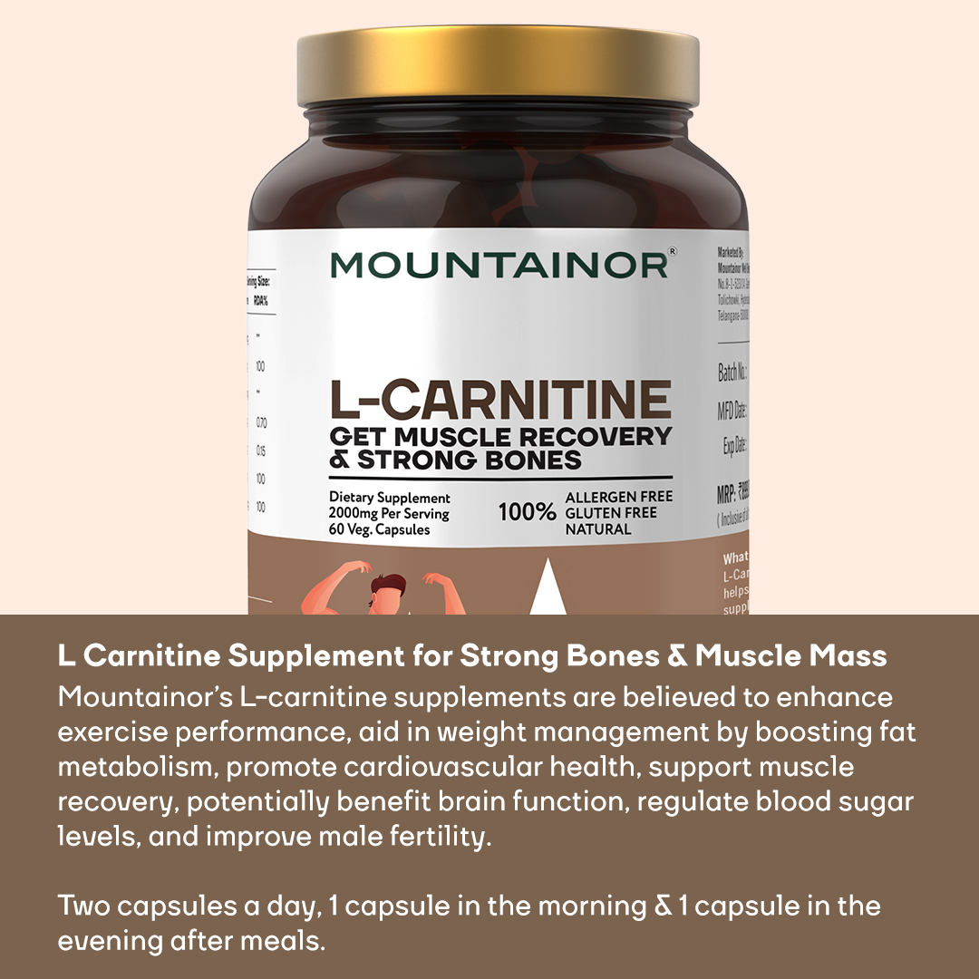 Mountainor Advanced L-Carnitine L-Tartrate for Overall Health Veg Capsule:  Buy bottle of 90.0 vegicaps at best price in India | 1mg