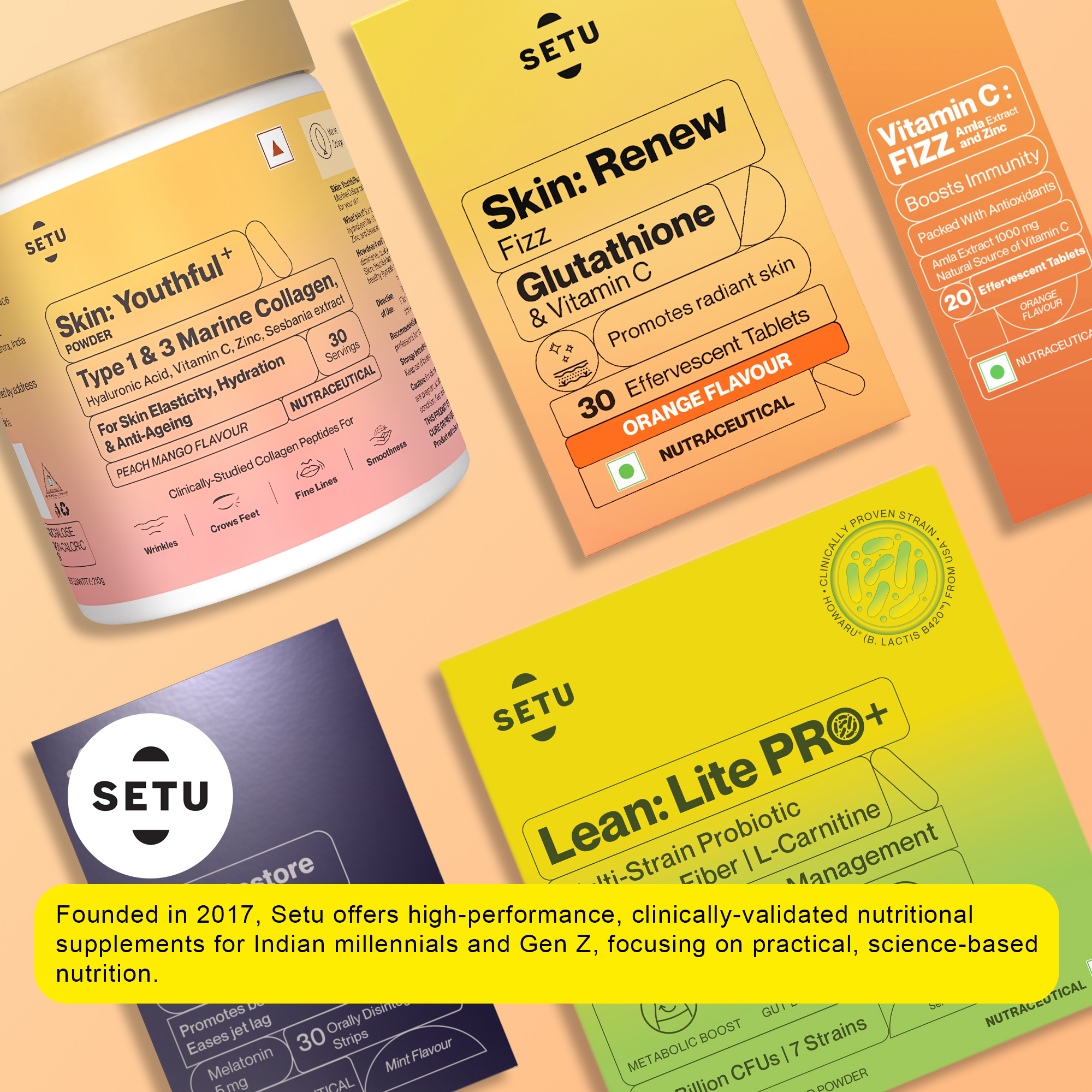 Setu Skin: Renew Fizz Glutathione & Vitamin C Tablets (15 Each) Orange: Buy  combo pack of 6.0 bottles at best price in India