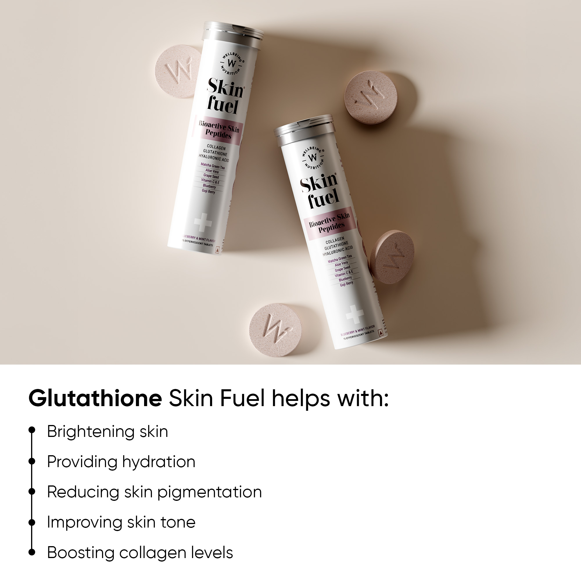glutathione tablets whitening Buy HealthKart HK Vitals Skin Radiance Collagen - Orange & Glutathione  Tablets main image 0