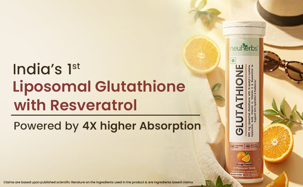 Neuherbs Glutathione Effervescent Tablet with Vitamin C & Hyaluronic Acid for Skin Glow & Hydration | Flavour Orange: Buy bottle of 15.0 Effervescent Tablet at best price in India