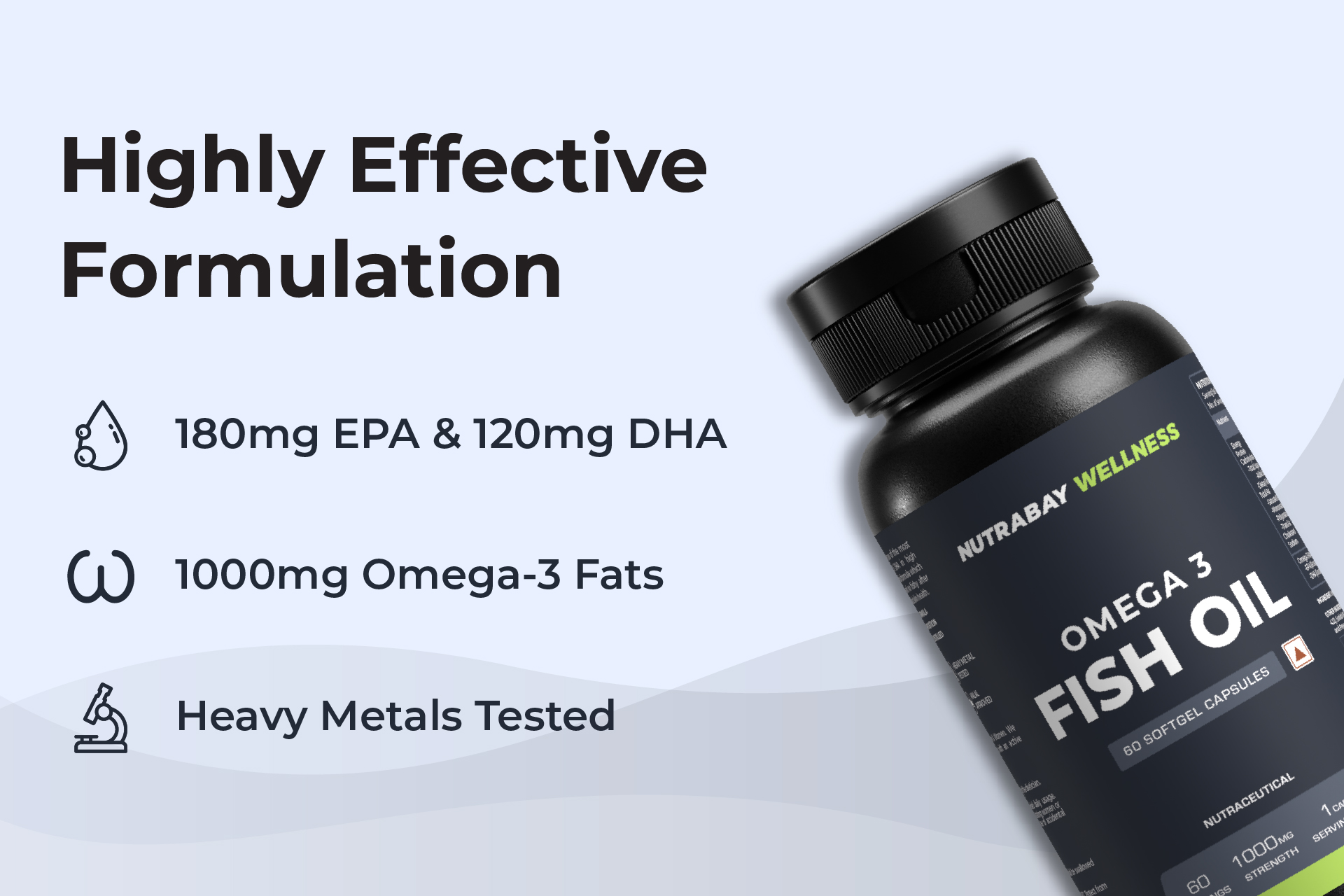 Nutrabay Wellness Omega 3 Fish Oil 1000 mg | For Healthy Heart, Joints ...